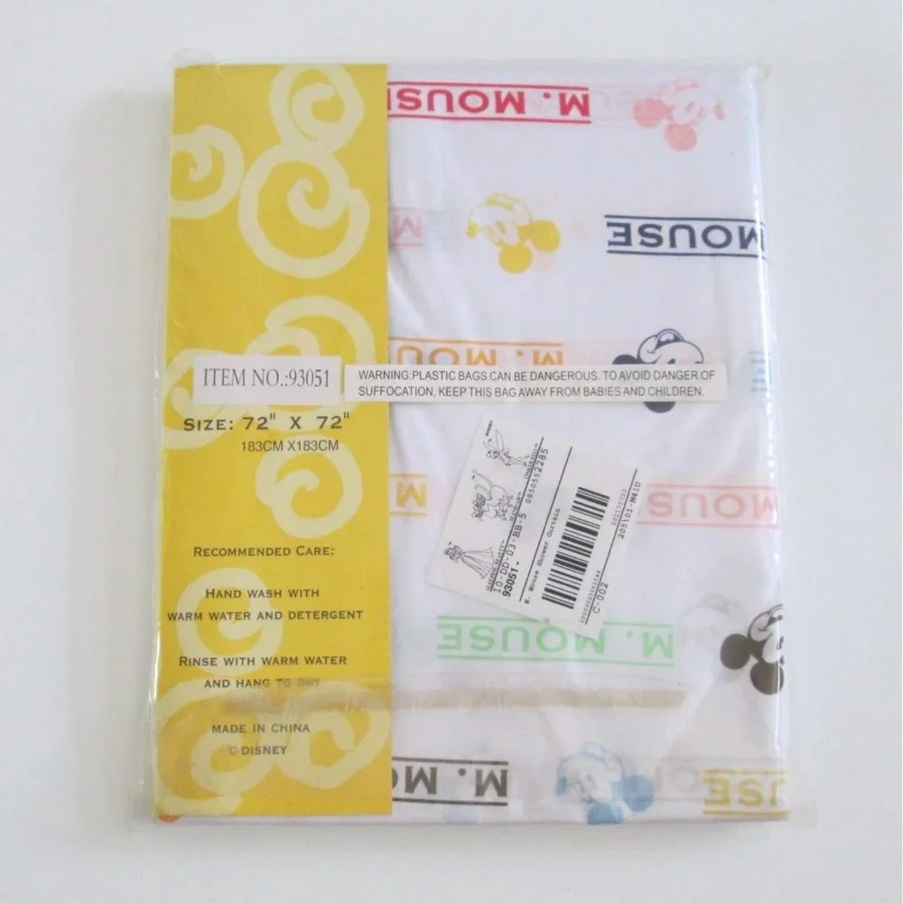 Mickey Mouse Shower Curtain Disney Character Polyester Fabric 72 x 72